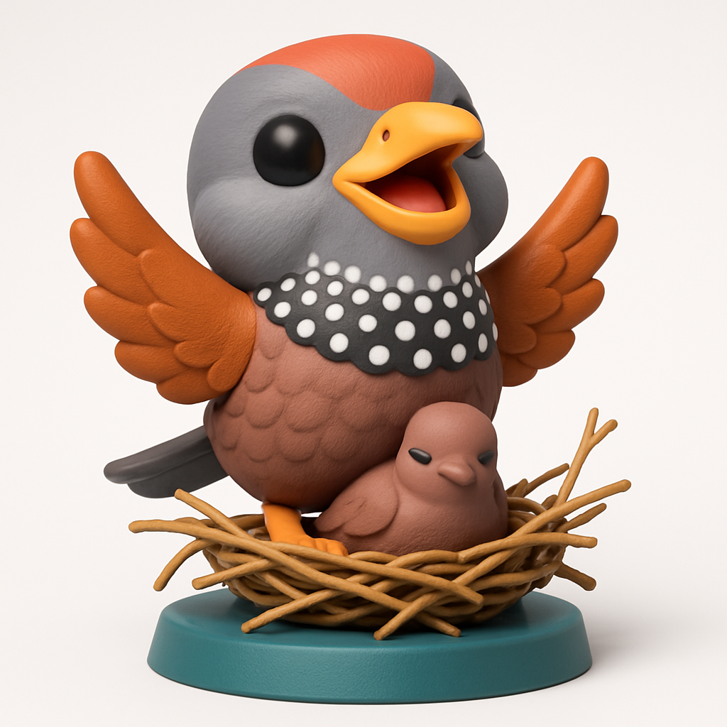 face anatomy 3d model-create 3d face model from photo_Sweet Nesting Birds: Mother and Chick Collectible