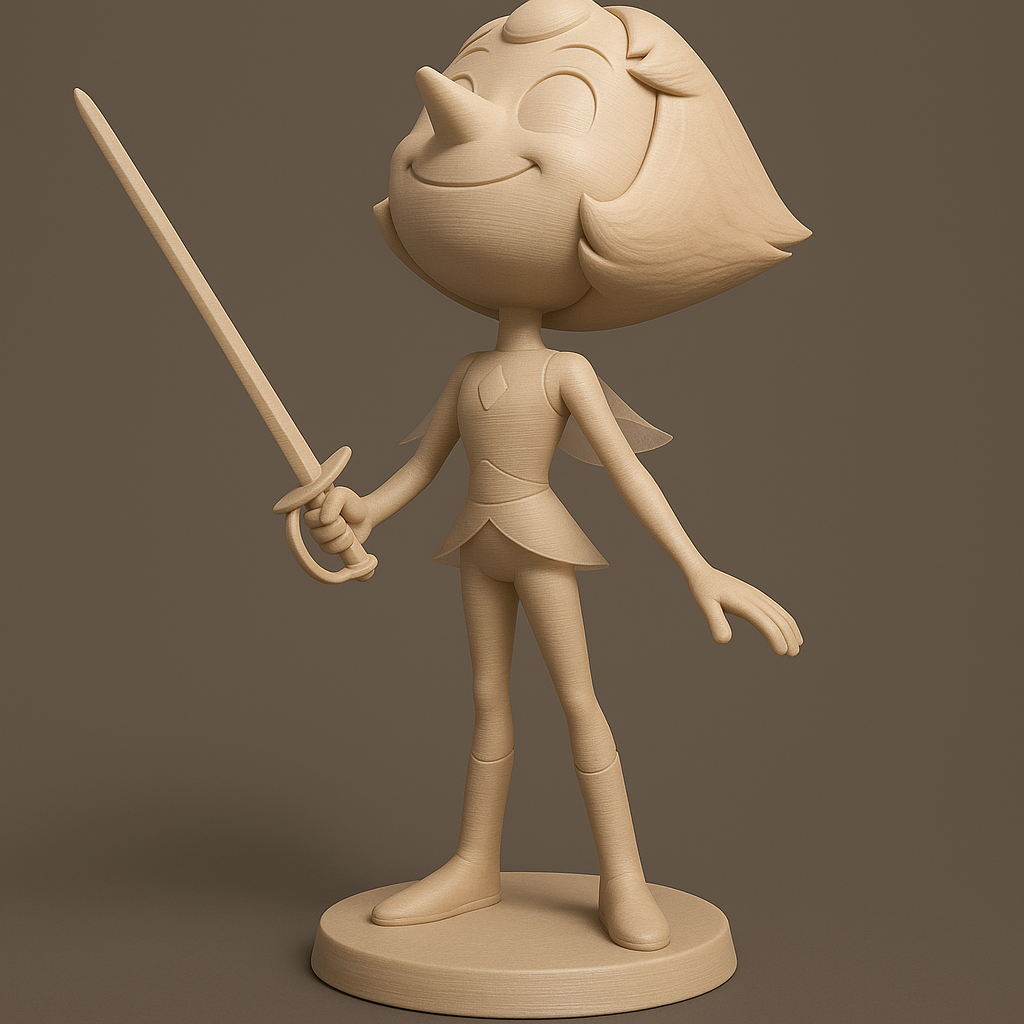 silhouette 3d printer maker-3d portrait printing_Whimsical Fairy Warrior Figurine