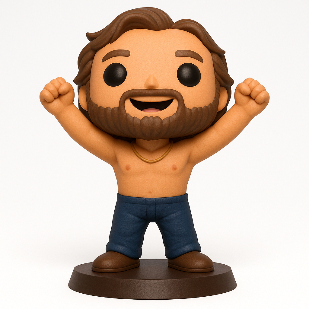 face anatomy 3d model-create 3d face model from photo_Jubilant Bearded Figure Funko Style 3D Print