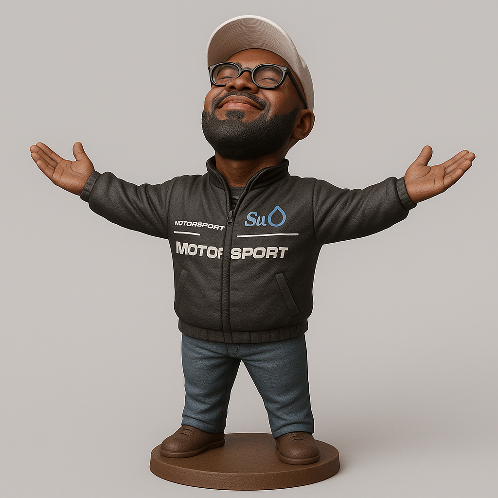 silhouette 3d printer maker-3d portrait printing_Cheerful Motorsport Figurine