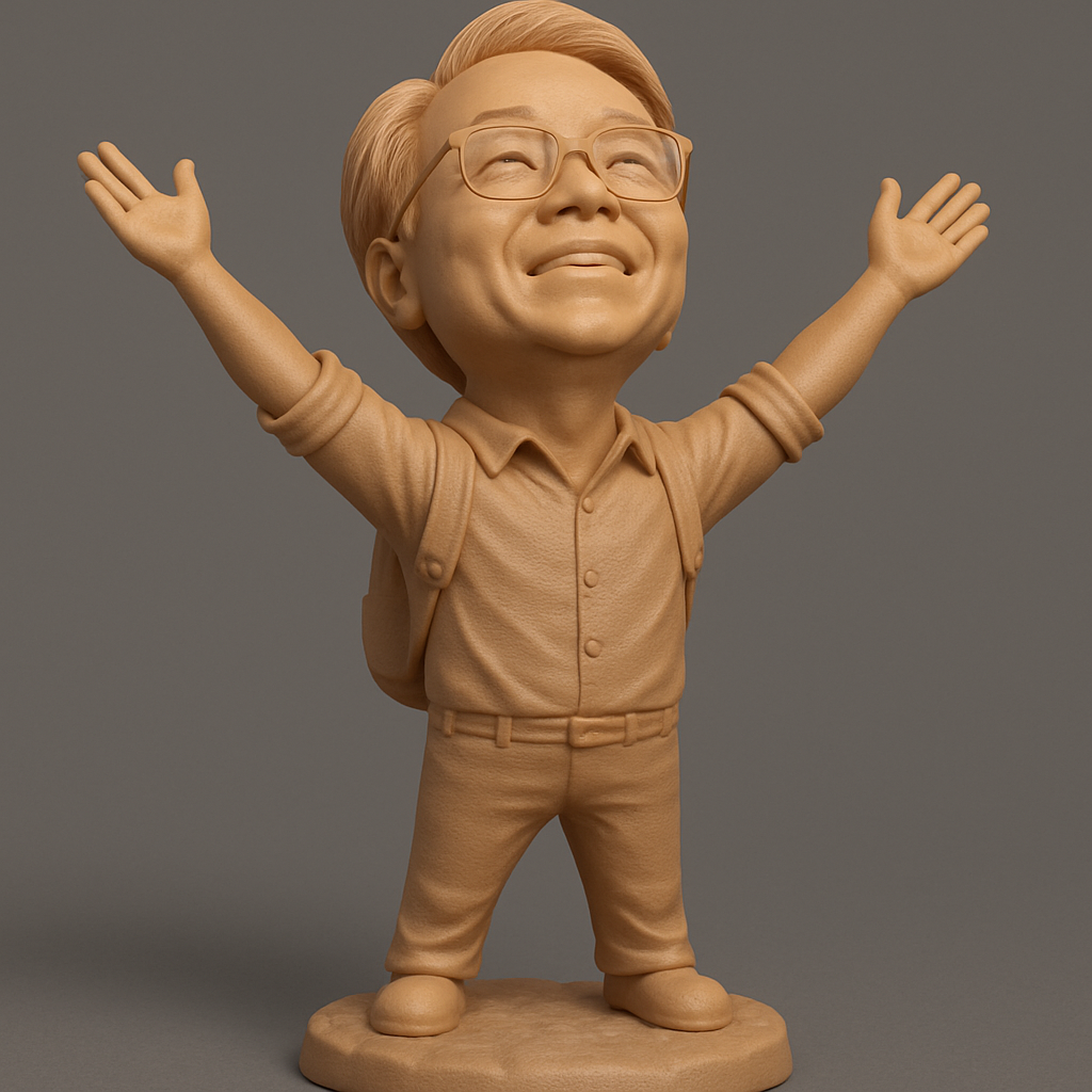 silhouette 3d printer maker-3d portrait printing_Joyful Explorer Figurine