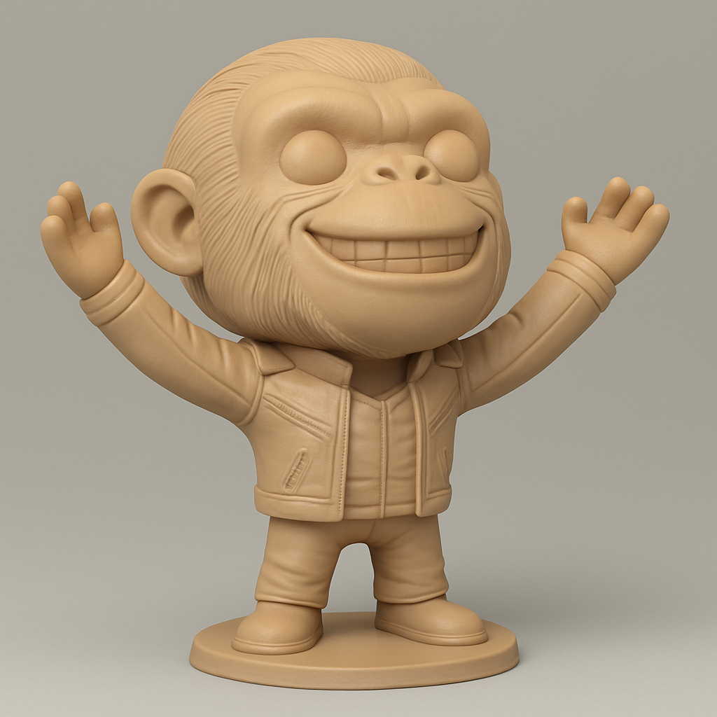 face anatomy 3d model-create 3d face model from photo_Joyful Chimp Desk Companion: Smile-Inducing 3D Print