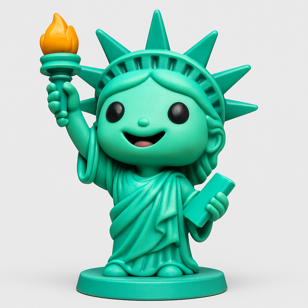 face to 3d model ai-3D portrait printing from photo_Chibi Lady Liberty: Iconic Symbol, Fun Print!