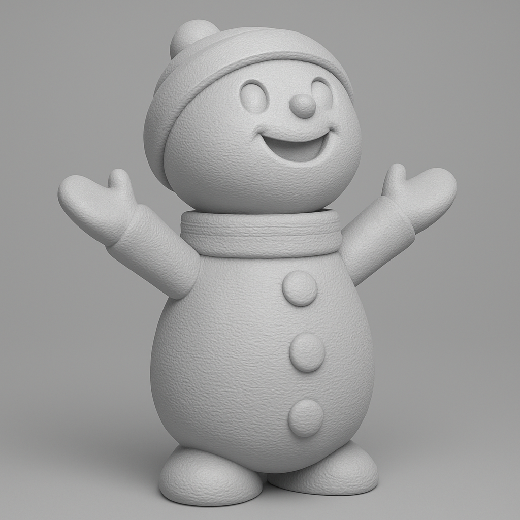 face anatomy 3d model-create 3d face model from photo_Smiling Snowman Buddy - Perfect Festive Print