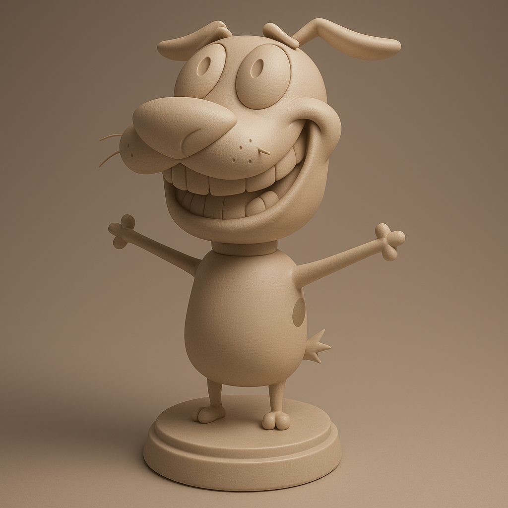 face anatomy 3d model-create 3d face model from photo_Cheerful Cartoon Dog Figurine