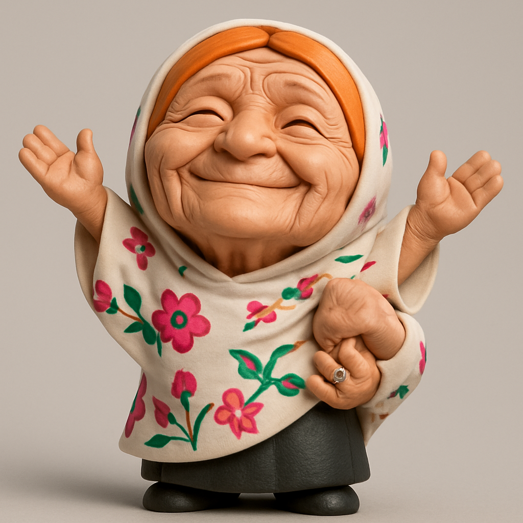 face to 3d model ai-3D portrait printing from photo_Happy Babushka Charm: Warmth & Joy for Your Shelf