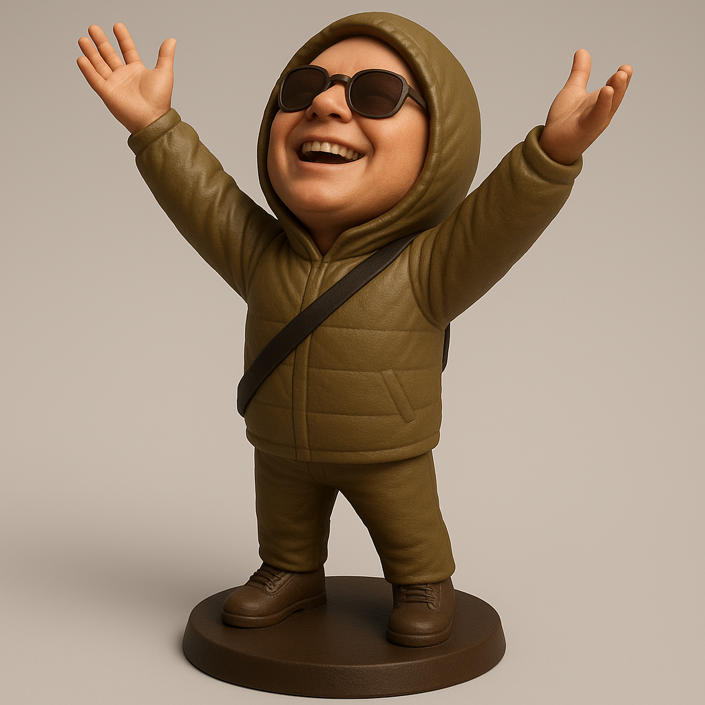 silhouette 3d printer maker-3d portrait printing_Joyful Hoodie Figurine for 3D Printing