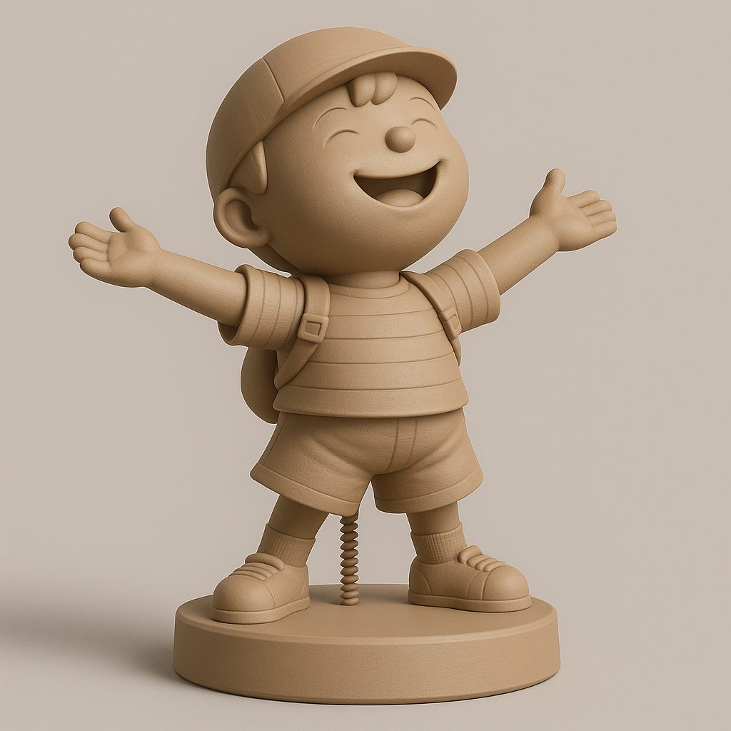 face anatomy 3d model-create 3d face model from photo_Joyful Kids' Figure with Spring Action