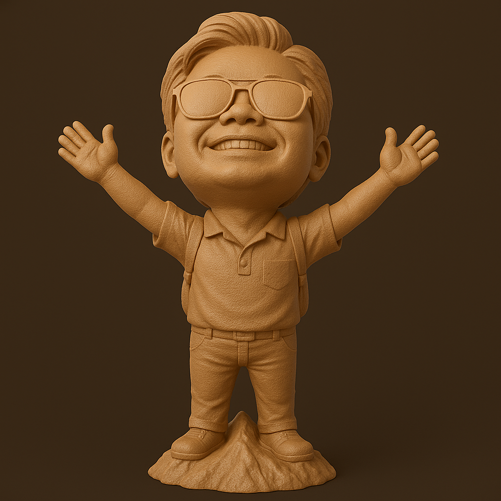 silhouette 3d printer maker-3d portrait printing_Joyful Explorer Figurine