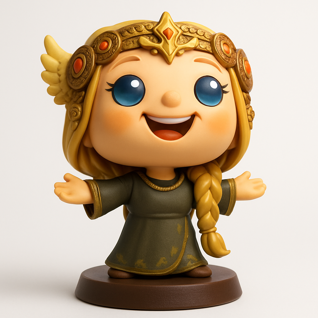 face to 3d model ai-3D portrait printing from photo_Smiling Goddess Figurine - Cute Fantasy Chibi Collectible