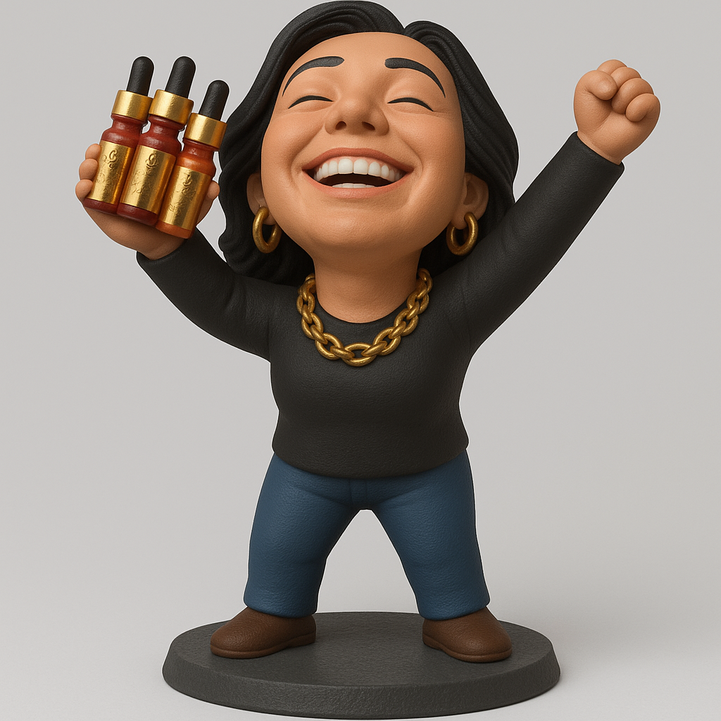 silhouette 3d printer maker-3d portrait printing_Joyful Character with Bottles