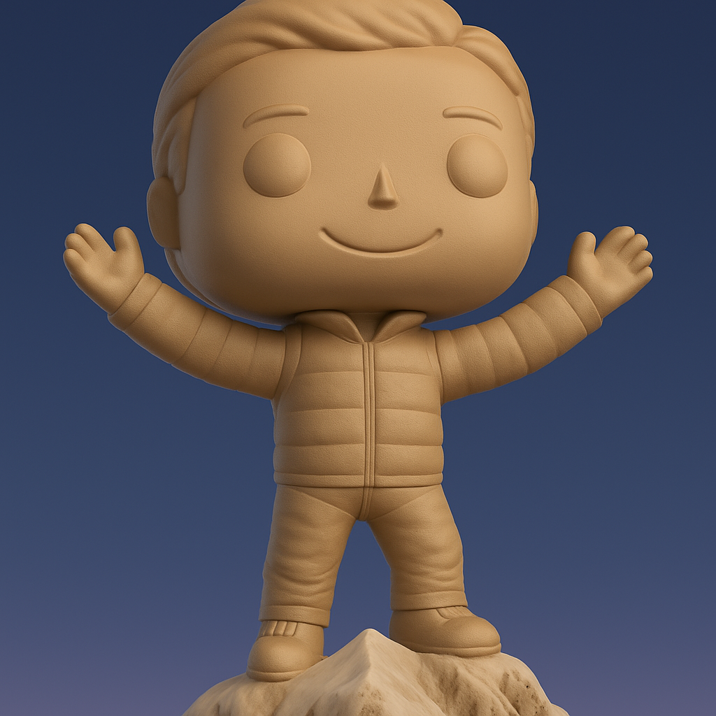 face anatomy 3d model-create 3d face model from photo_Triumphant Hiker Pop! Style Figurine - Celebrate Success