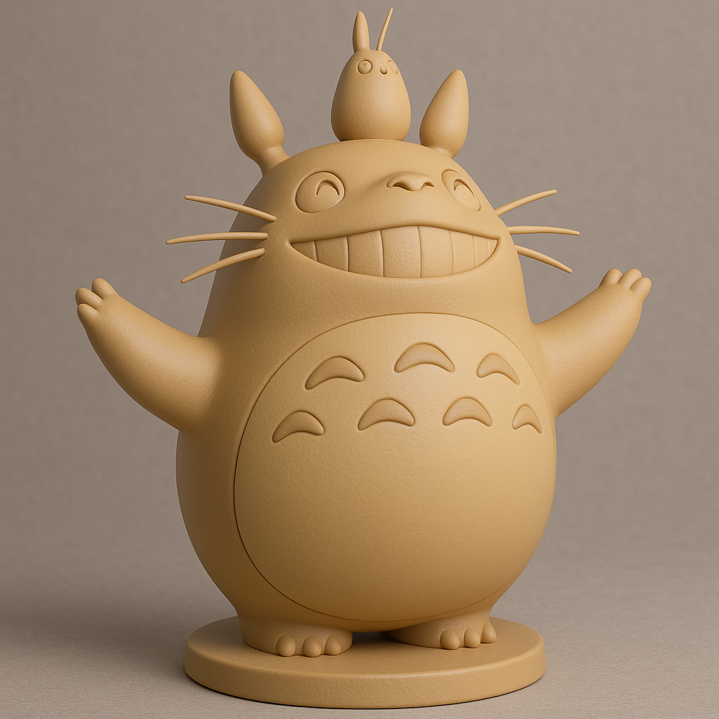 silhouette 3d printer maker-3d portrait printing_Charming Totoro Figure with Mini Companion