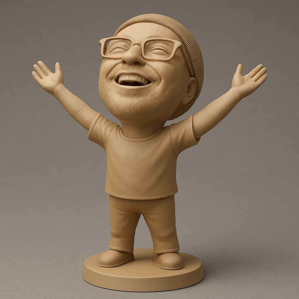 silhouette 3d printer maker-3d portrait printing_Joyful Character with Open Arms
