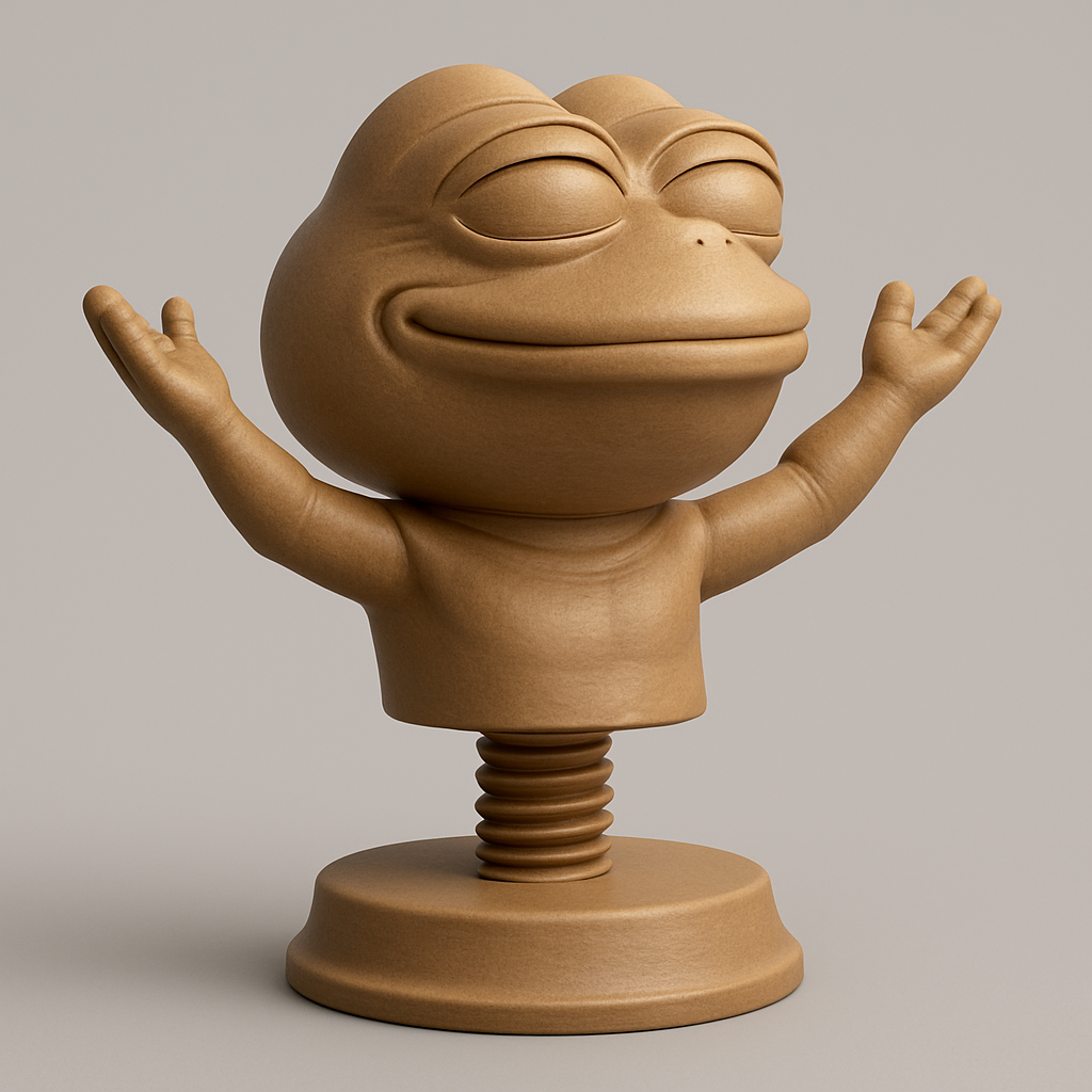 face anatomy 3d model-create 3d face model from photo_Blissful Frog Bobblehead - Serene Desk Companion