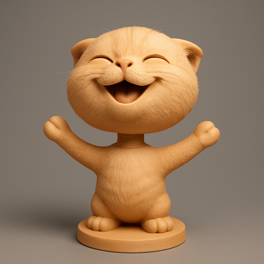 face to 3d model ai-3D portrait printing from photo_3D Print a Hug: Adorable Laughing Cat!