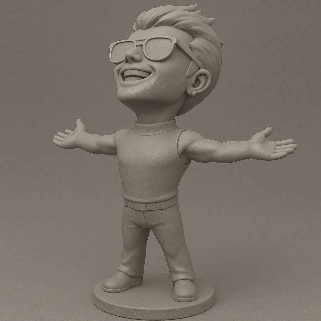 face anatomy 3d model-create 3d face model from photo_Joyful Character Figurine for 3D Printing