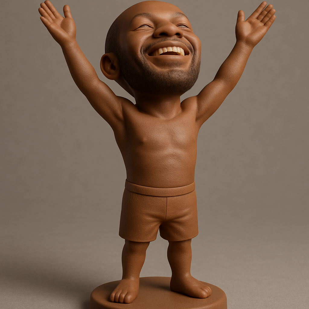 silhouette 3d printer maker-3d portrait printing_Joyful Man Figurine: Celebrate Every Win!