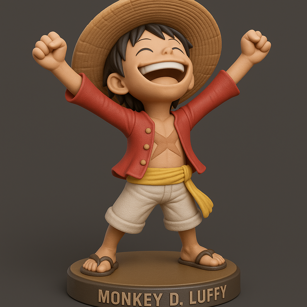 face anatomy 3d model-create 3d face model from photo_Luffy Cheer: Iconic Pirate Adventure Model