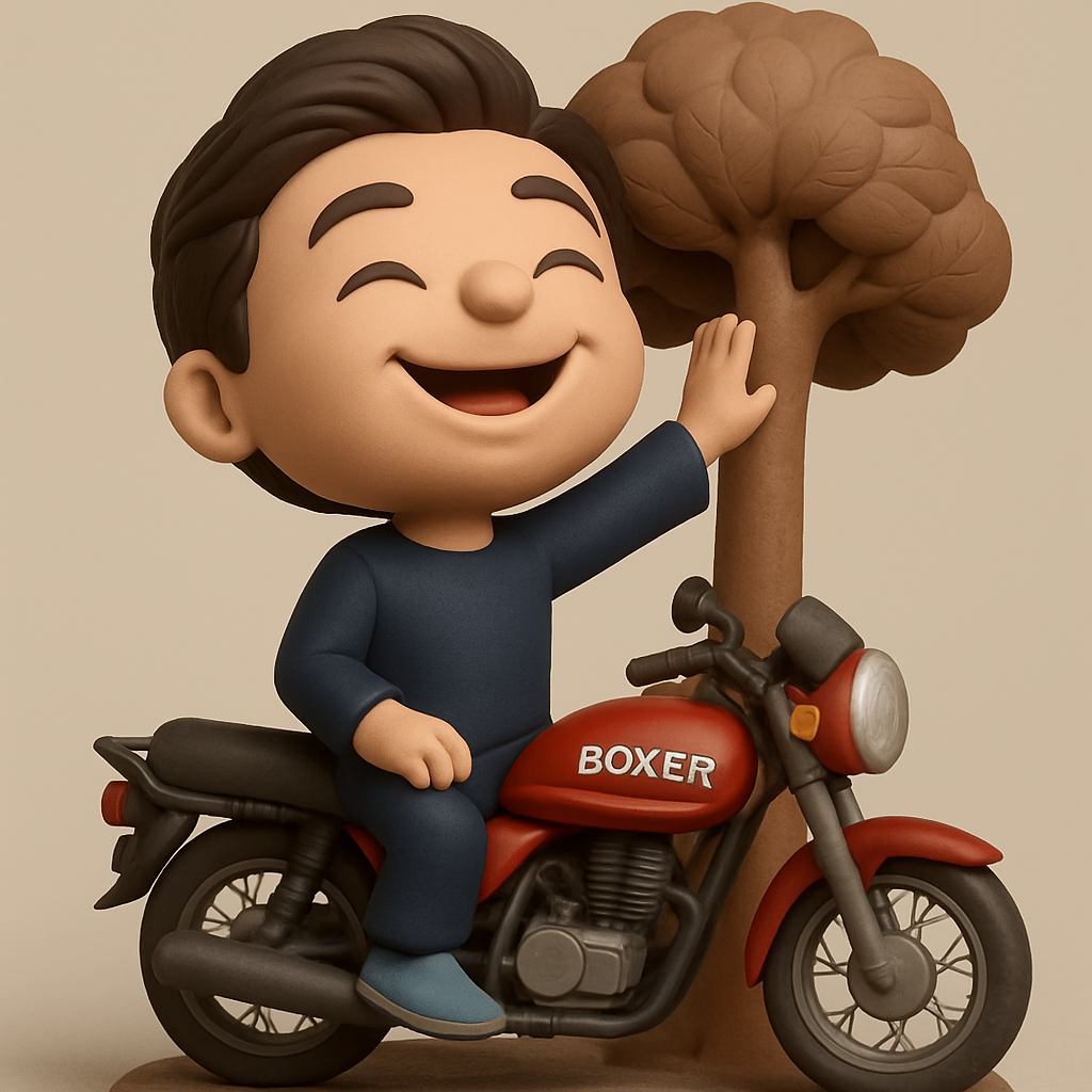 face to 3d model ai-3D portrait printing from photo_Cheerful Boy on Boxer Motorcycle Figurine
