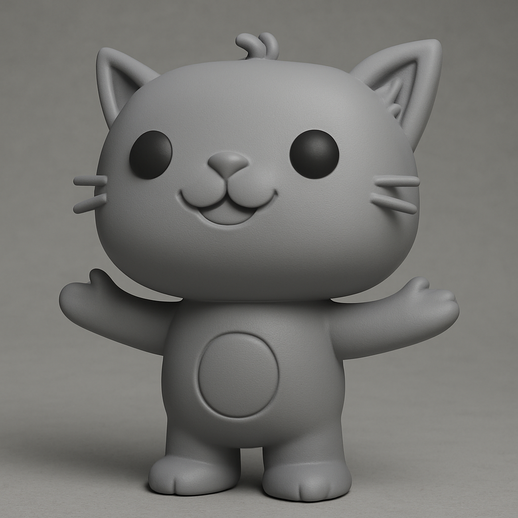 face anatomy 3d model-create 3d face model from photo_Happy Kitty Desk Pal: Your Purr-fect 3D Print!