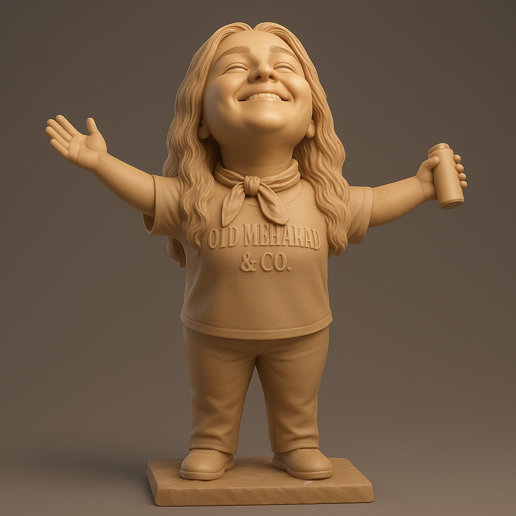 silhouette 3d printer maker-3d portrait printing_Joyful Figurine: Embrace the Cheer!