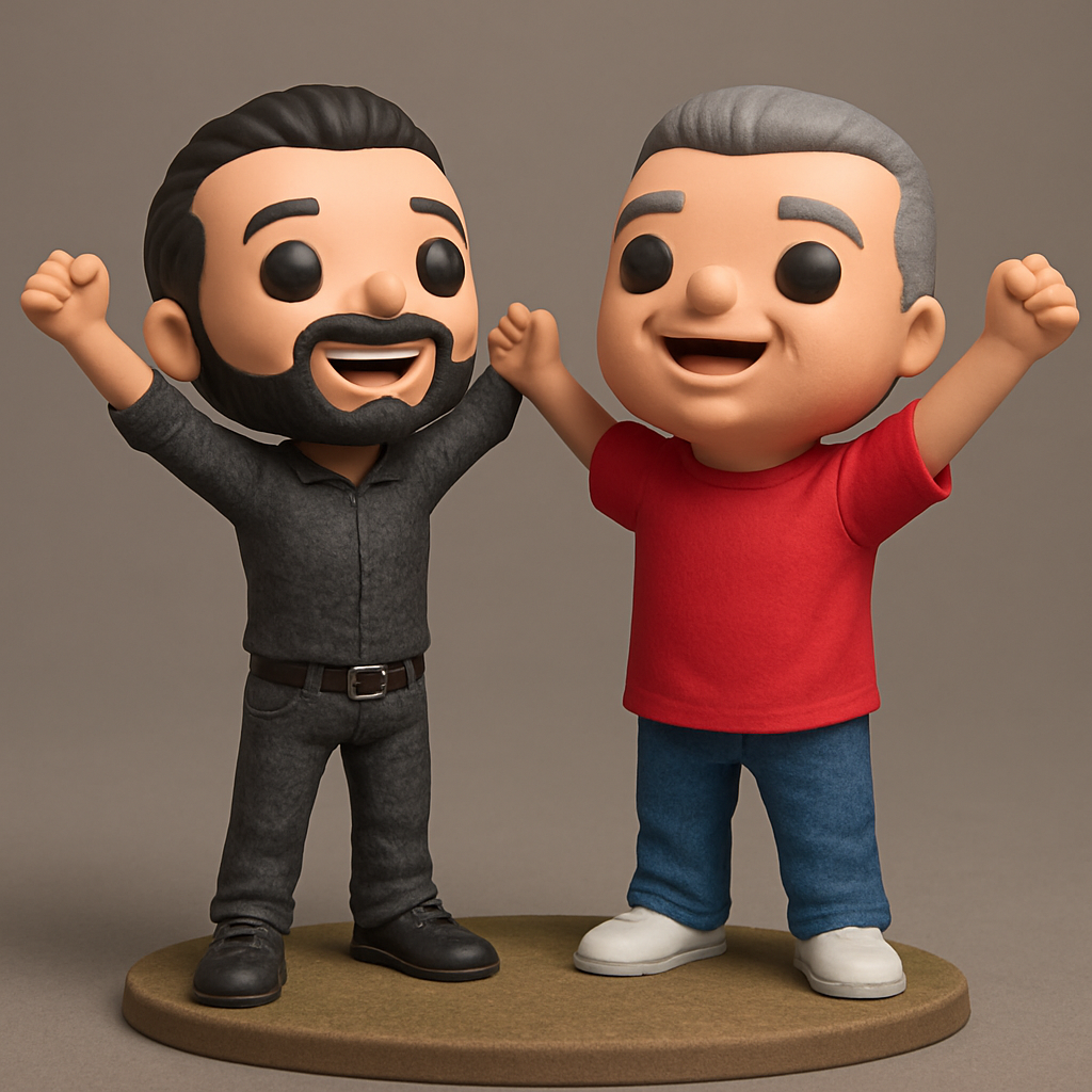 face anatomy 3d model-create 3d face model from photo_Joyful Duo Friends Figurine - Celebrate Together!