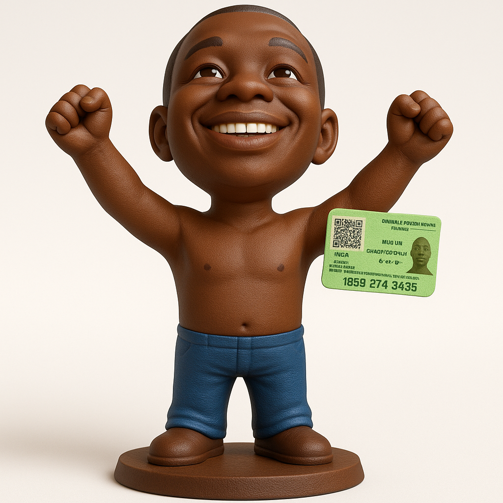 face anatomy 3d model-create 3d face model from photo_Celebrate Joy: Happy Child with Card Figurine