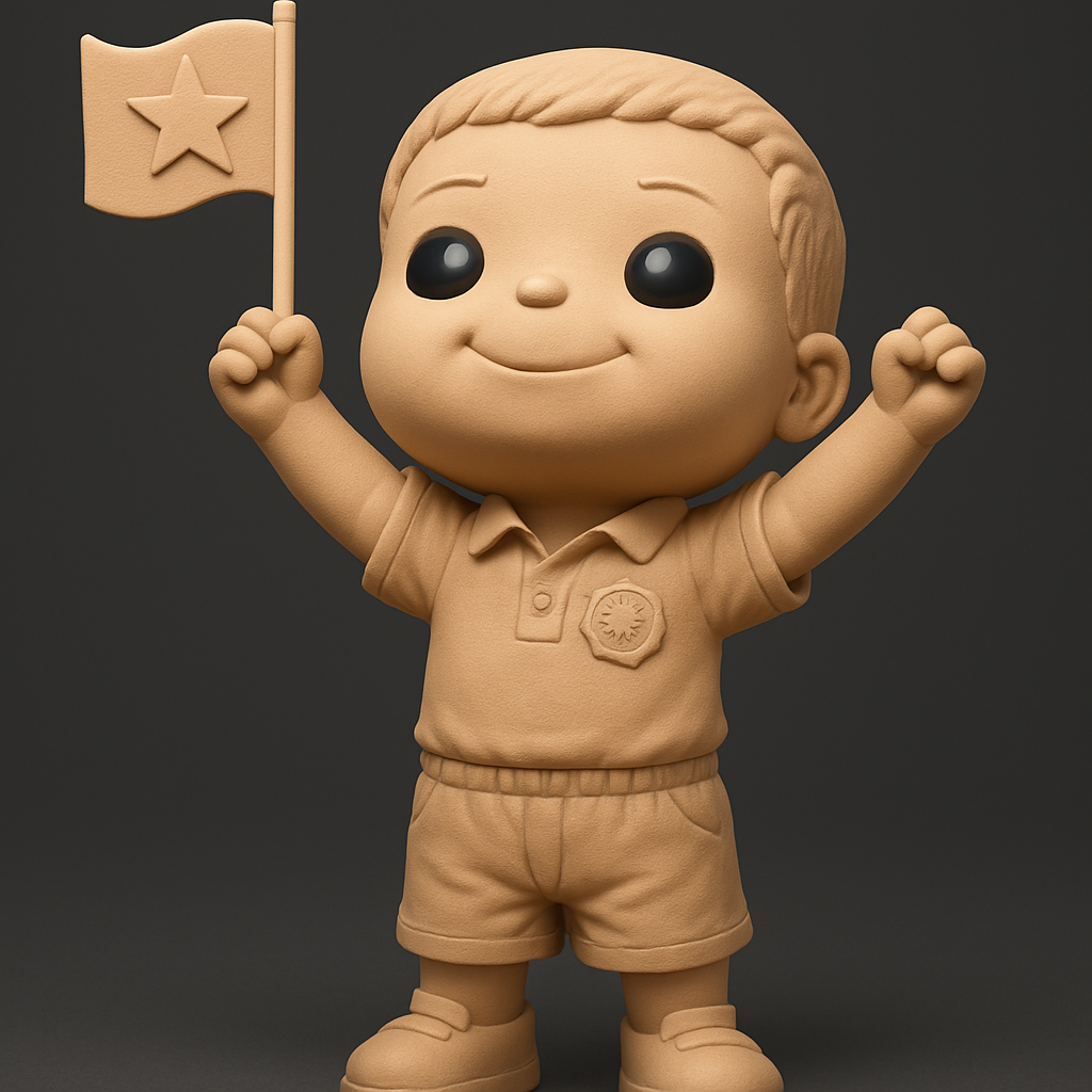 face anatomy 3d model-create 3d face model from photo_Joyful Patriot Boy Figurine - Display Pride & Joy!