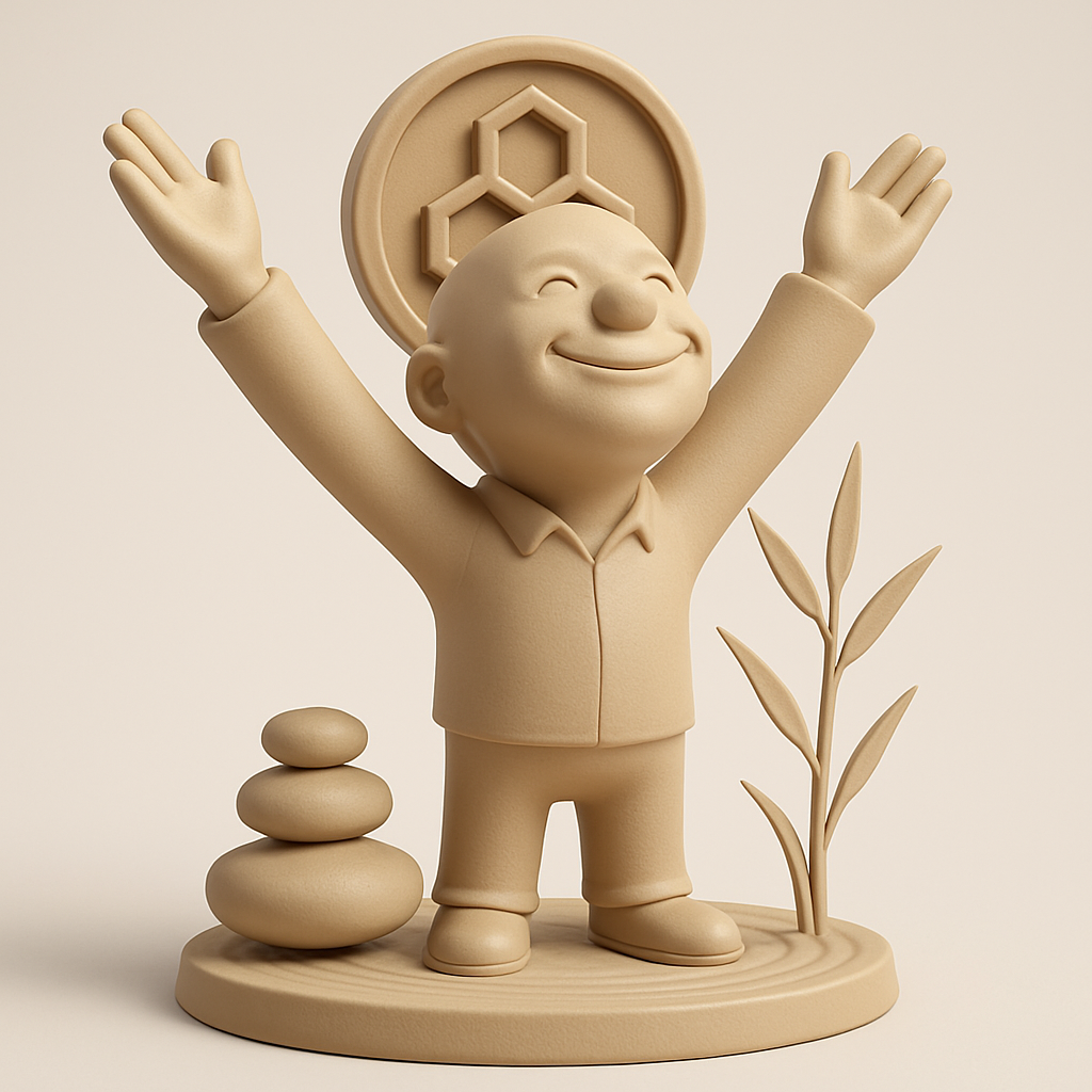 silhouette 3d printer maker-3d portrait printing_Smiling Zen Man: Desktop Harmony & Good Fortune
