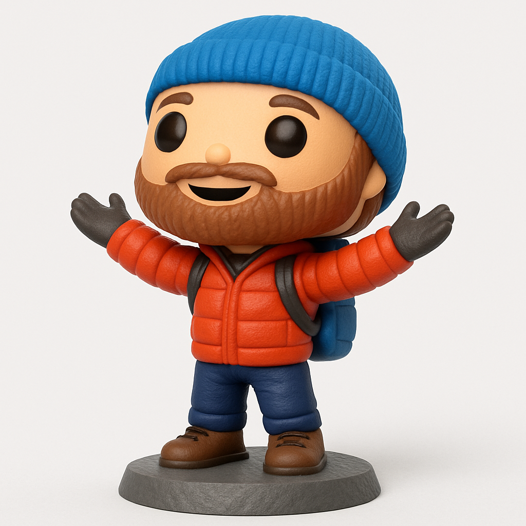 face anatomy 3d model-create 3d face model from photo_Friendly Hiker Funko Style: Your Next Adventure Buddy!