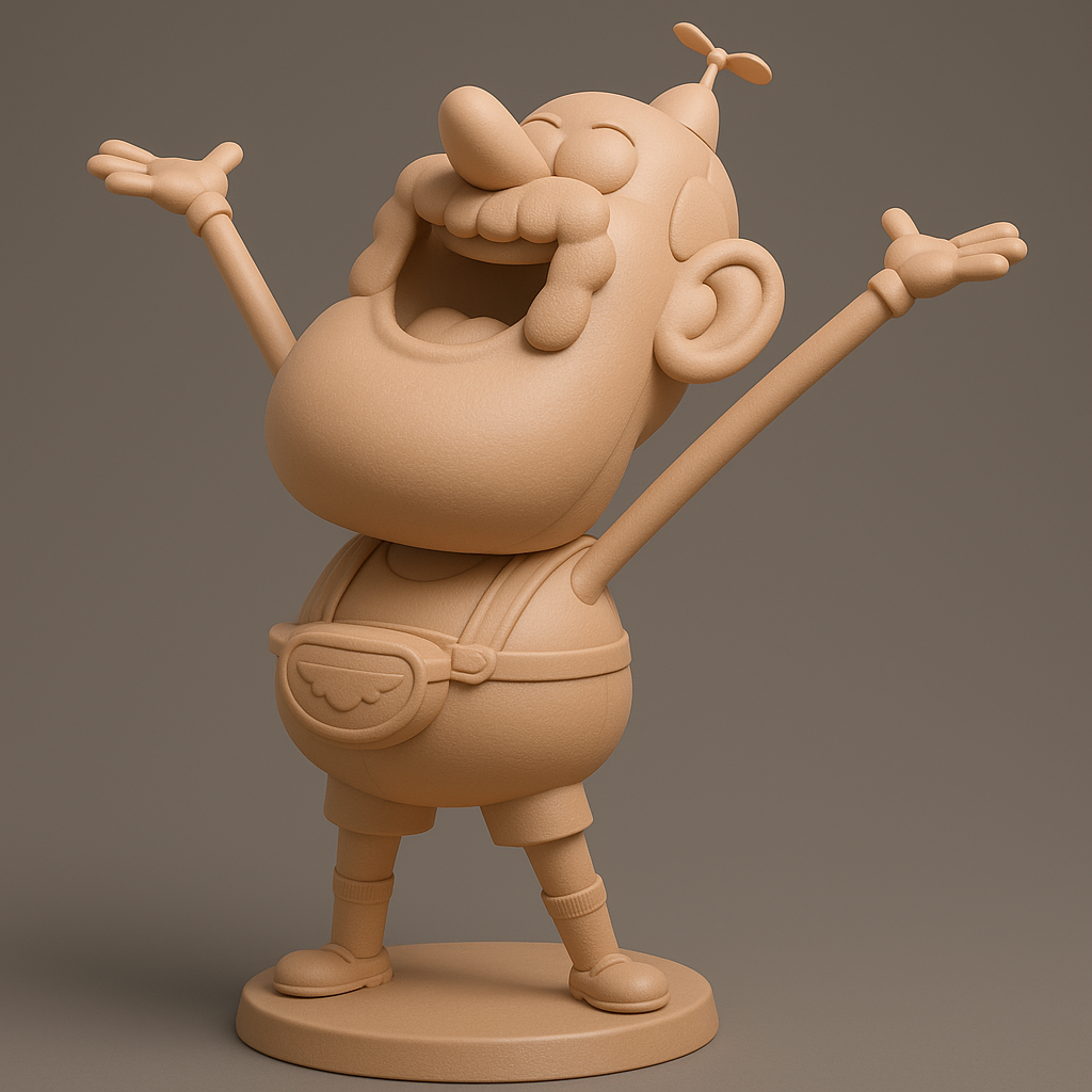 face anatomy 3d model-create 3d face model from photo_Cheerful Grandpa Figure for 3D Printing