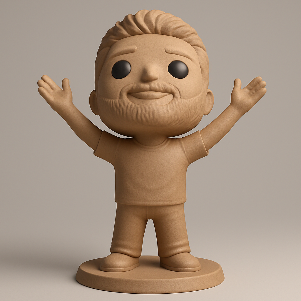 face anatomy 3d model-create 3d face model from photo_Welcoming Chibi-Style Man Figurine - Custom Collectible!
