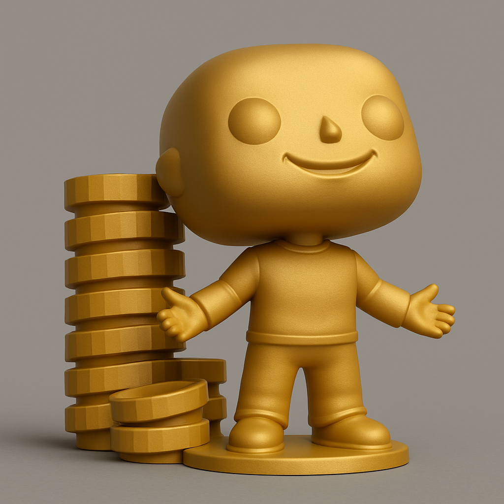 face anatomy 3d model-create 3d face model from photo_Lucky Golden Collector Figure & Coin Stack