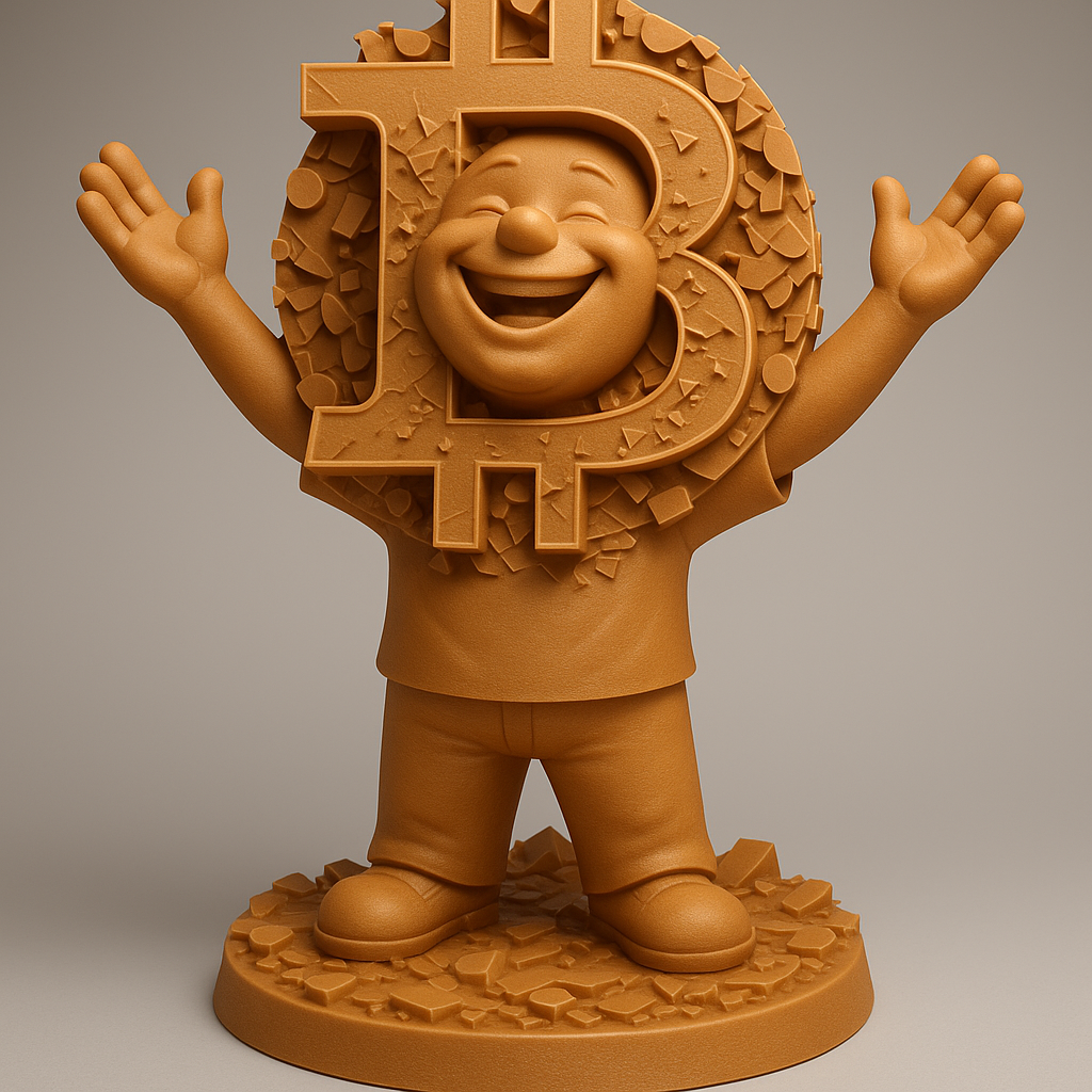 face anatomy 3d model-create 3d face model from photo_Cheerful Bitcoin Mascot 3D Model