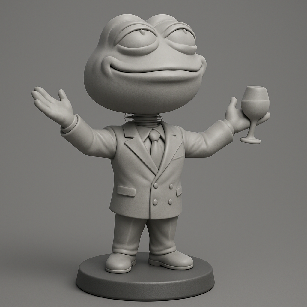 face anatomy 3d model-create 3d face model from photo_Cheers Frog Bobblehead: A Toast to Fun & Style!