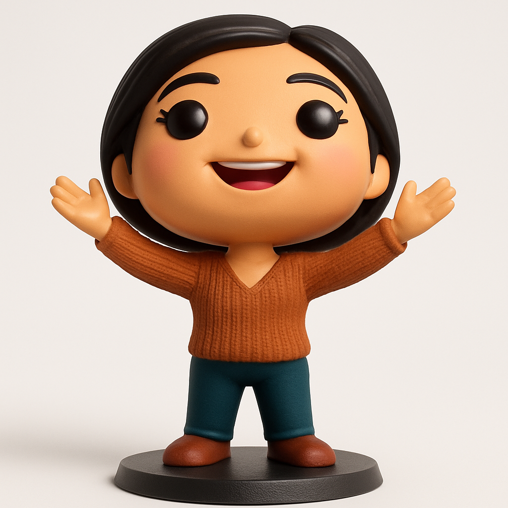 face anatomy 3d model-create 3d face model from photo_Joyful Girl Figurine - Fun Desk Companion