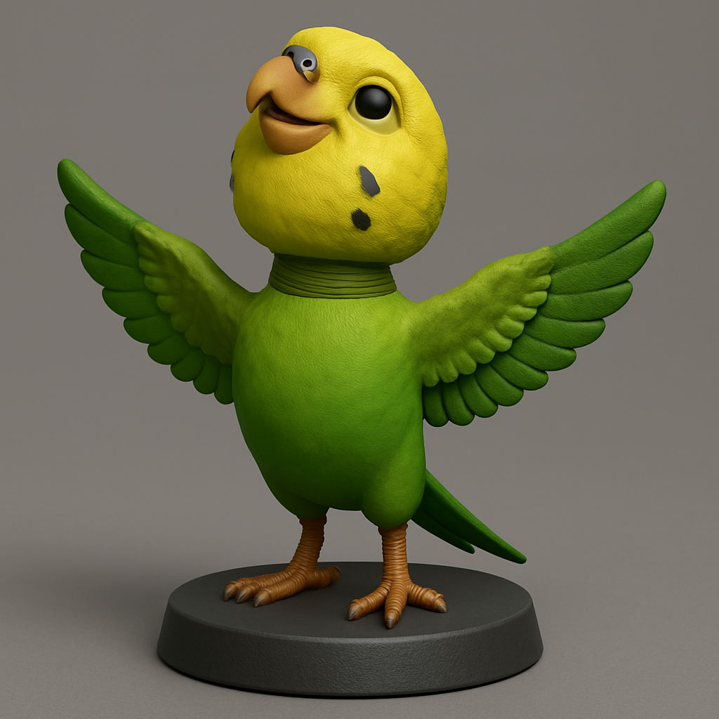 face to 3d model ai-3D portrait printing from photo_Spread Joy: Adorable Budgie Companion 3D Print