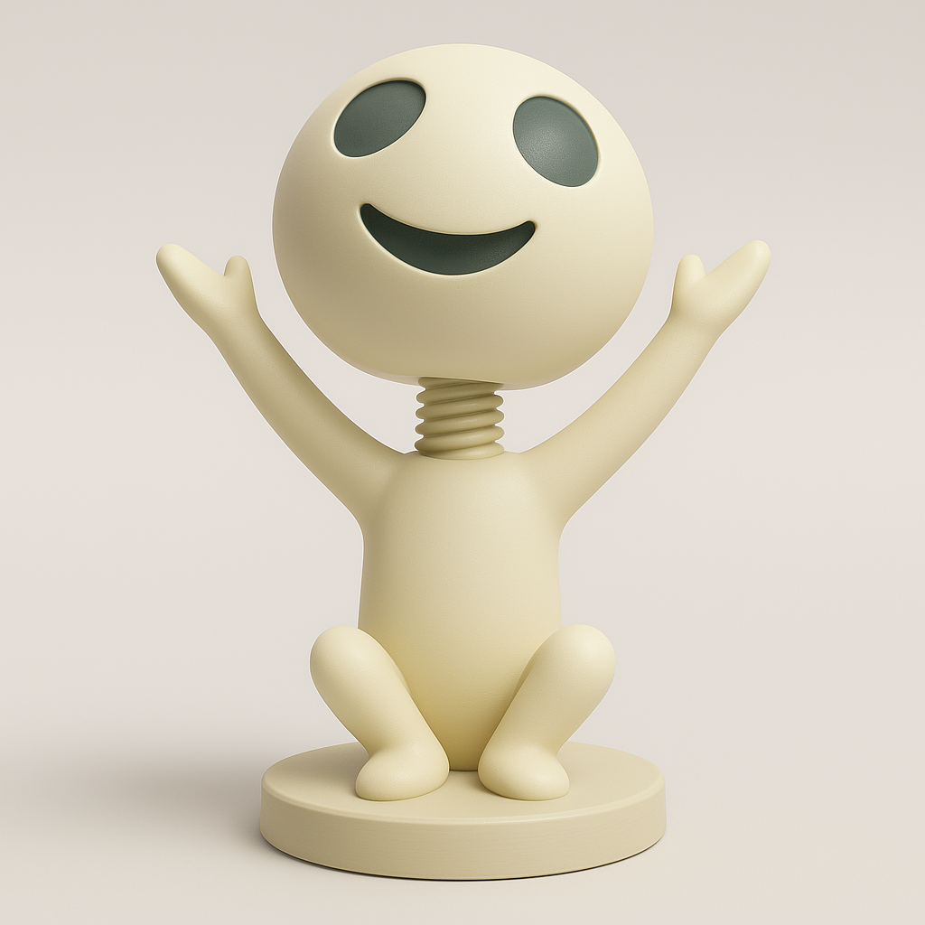 silhouette 3d printer maker-3d portrait printing_Joyful Springy Character Model