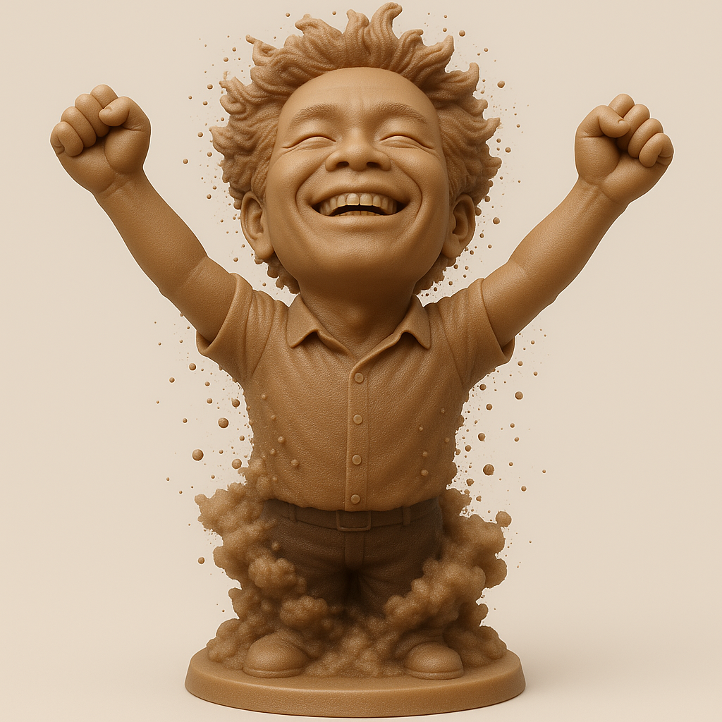 face anatomy 3d model-create 3d face model from photo_Joyful Celebration Figure