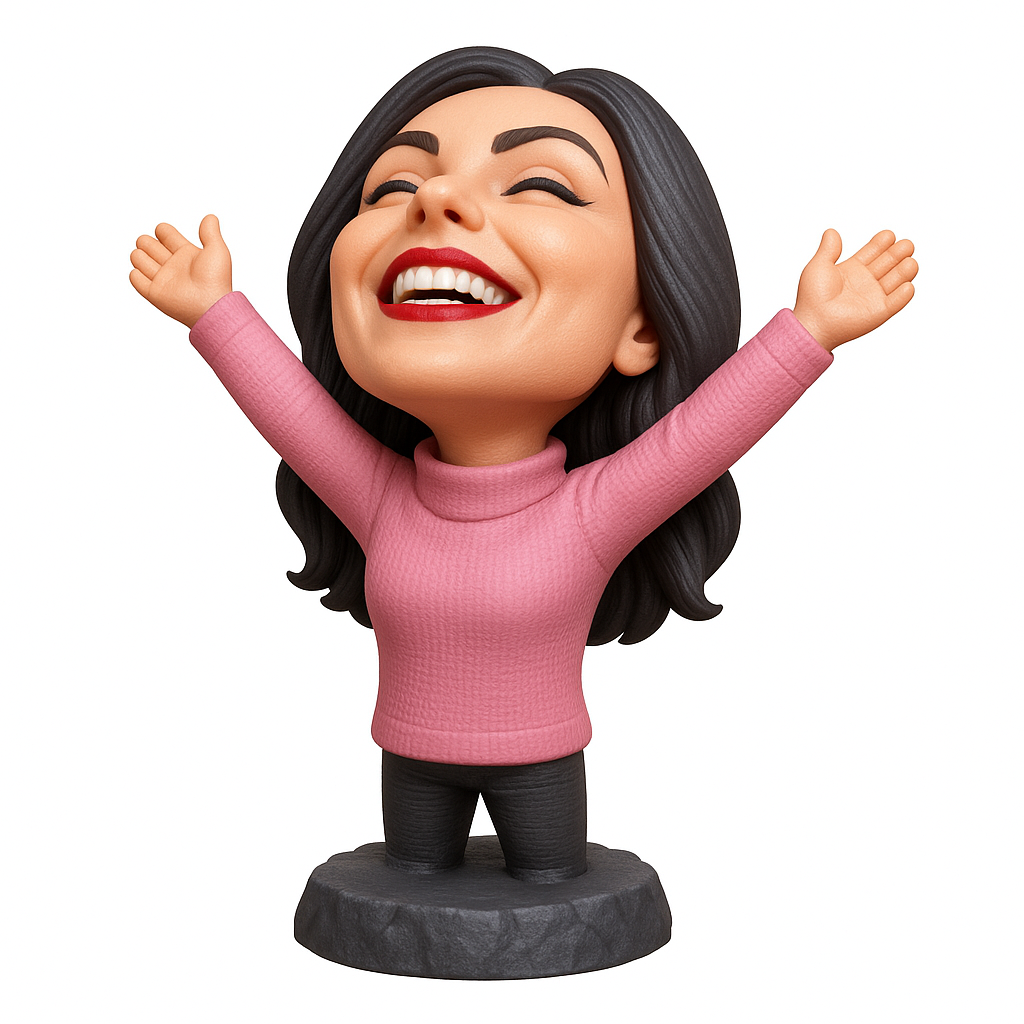 face anatomy 3d model-create 3d face model from photo_Joyful Figurine with Open Arms