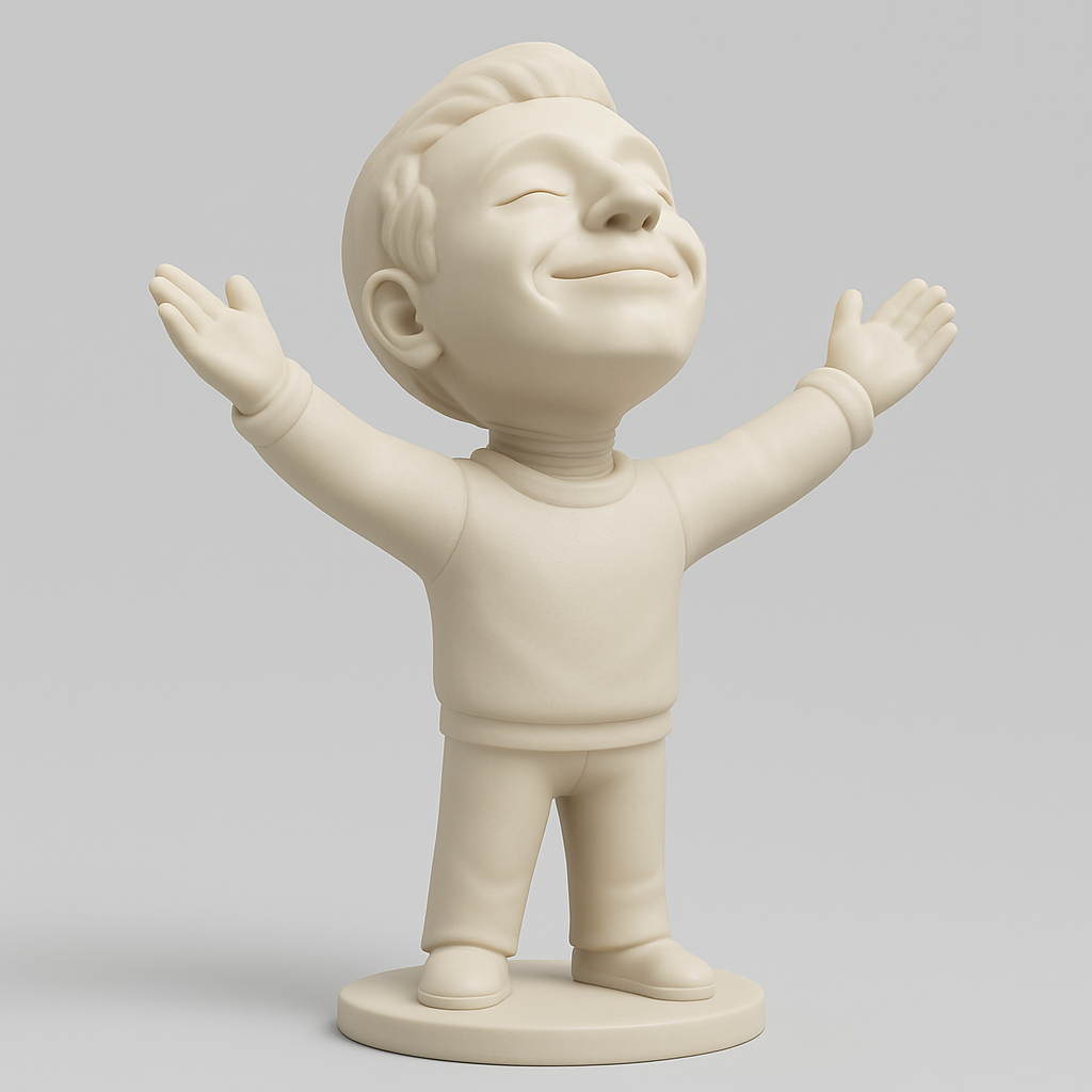 face to 3d model ai-3D portrait printing from photo_Joyful Embrace Figurine: Spread Positivity & Happiness
