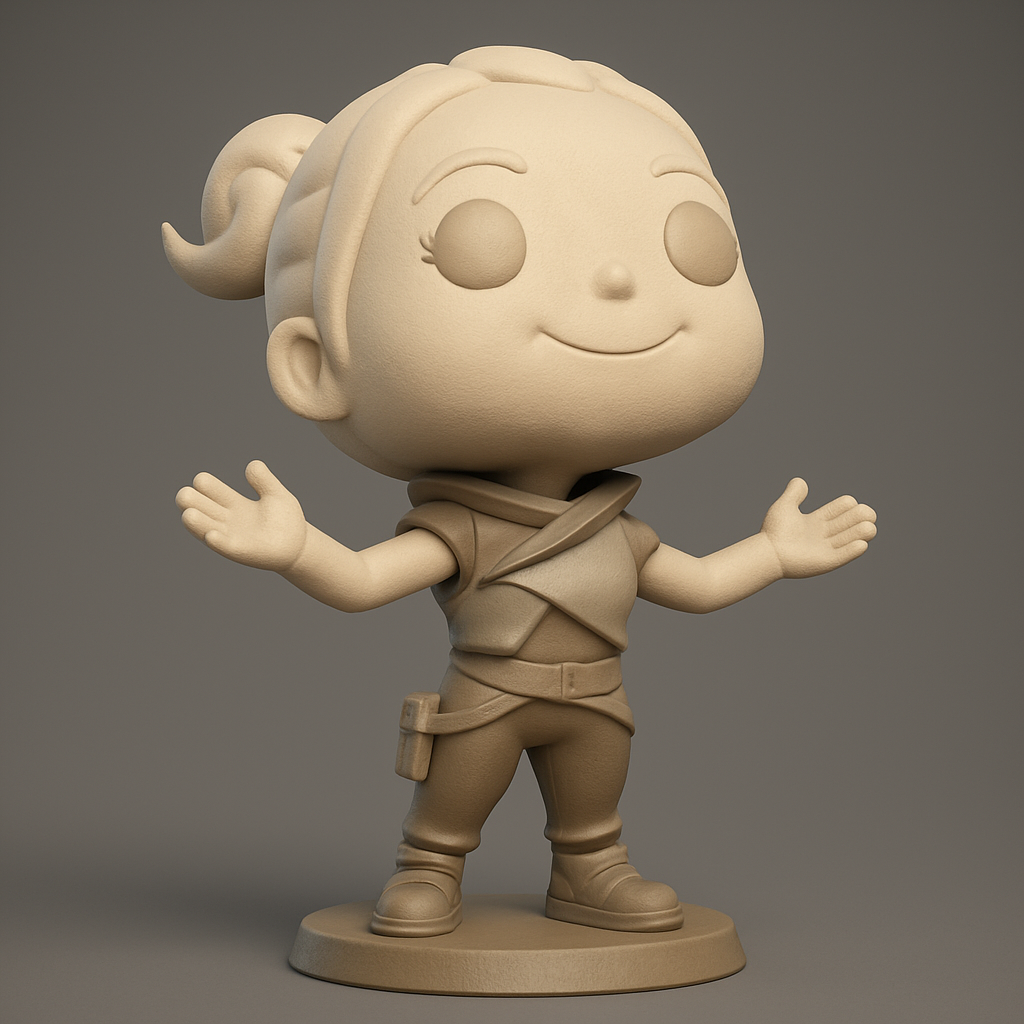 face anatomy 3d model-create 3d face model from photo_Cute Chibi Girl Figurine - Print Your Own Joy!