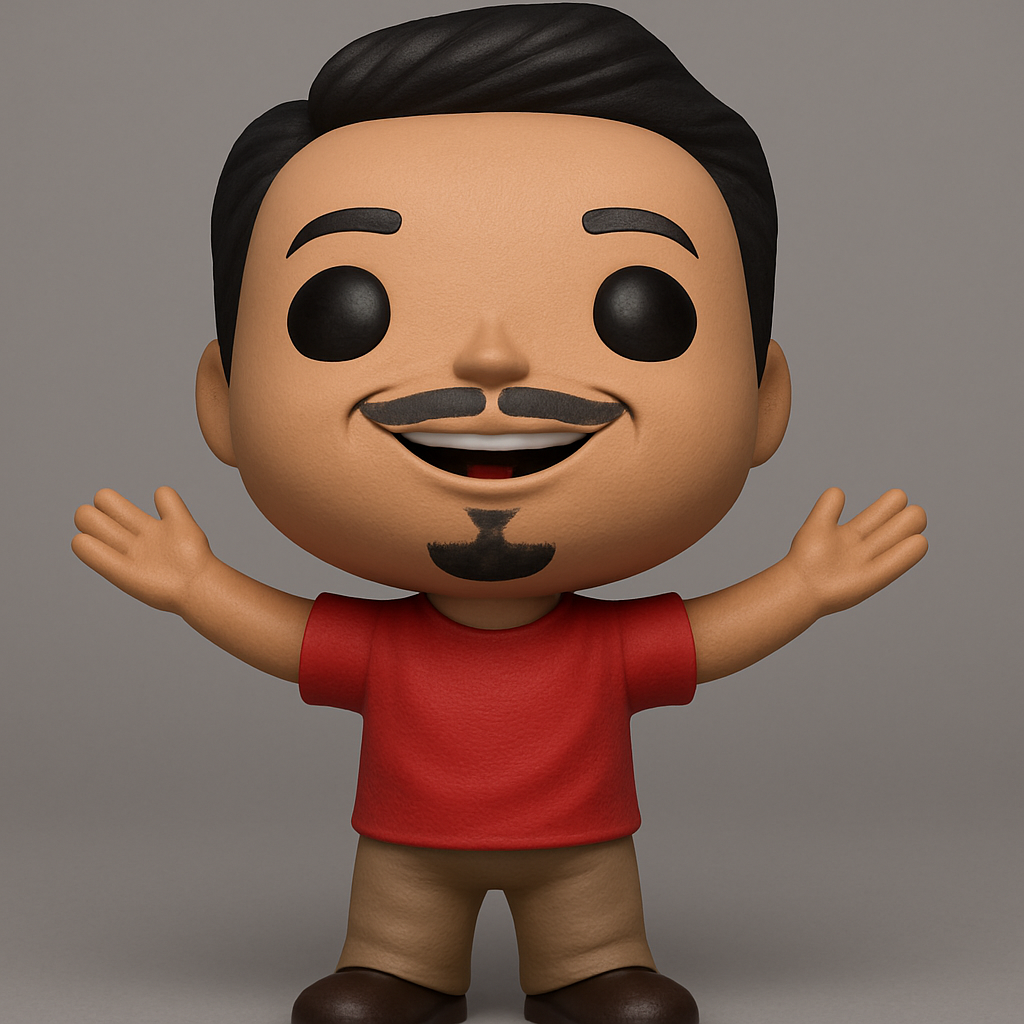 face anatomy 3d model-create 3d face model from photo_Joyful Funko-Style Figurine: Your Welcoming Desk Buddy!