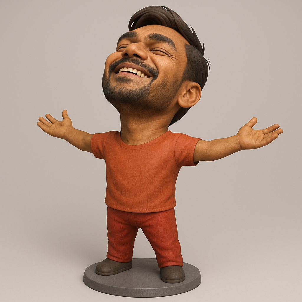 silhouette 3d printer maker-3d portrait printing_Joyful Character Figurine for 3D Printing