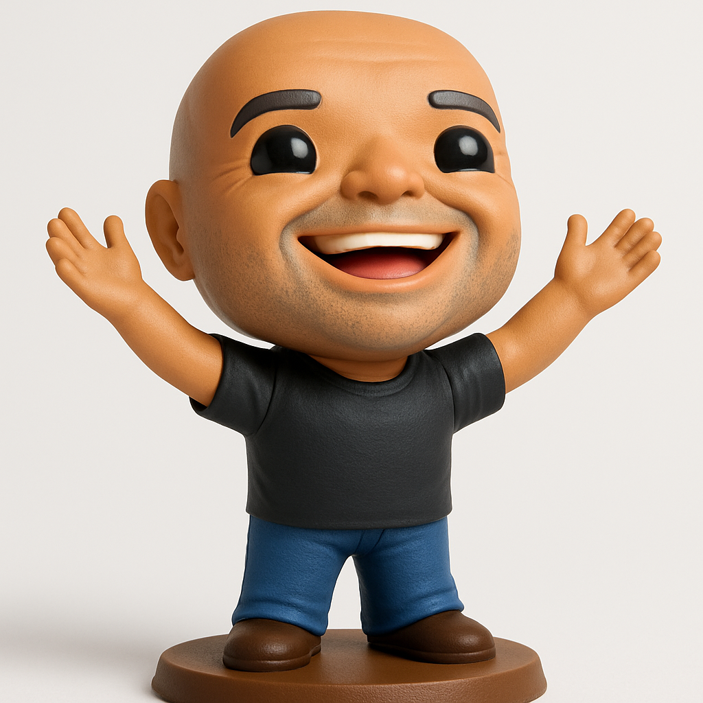 face anatomy 3d model-create 3d face model from photo_Smiling Man Collectible Figurine - Spread Joy!
