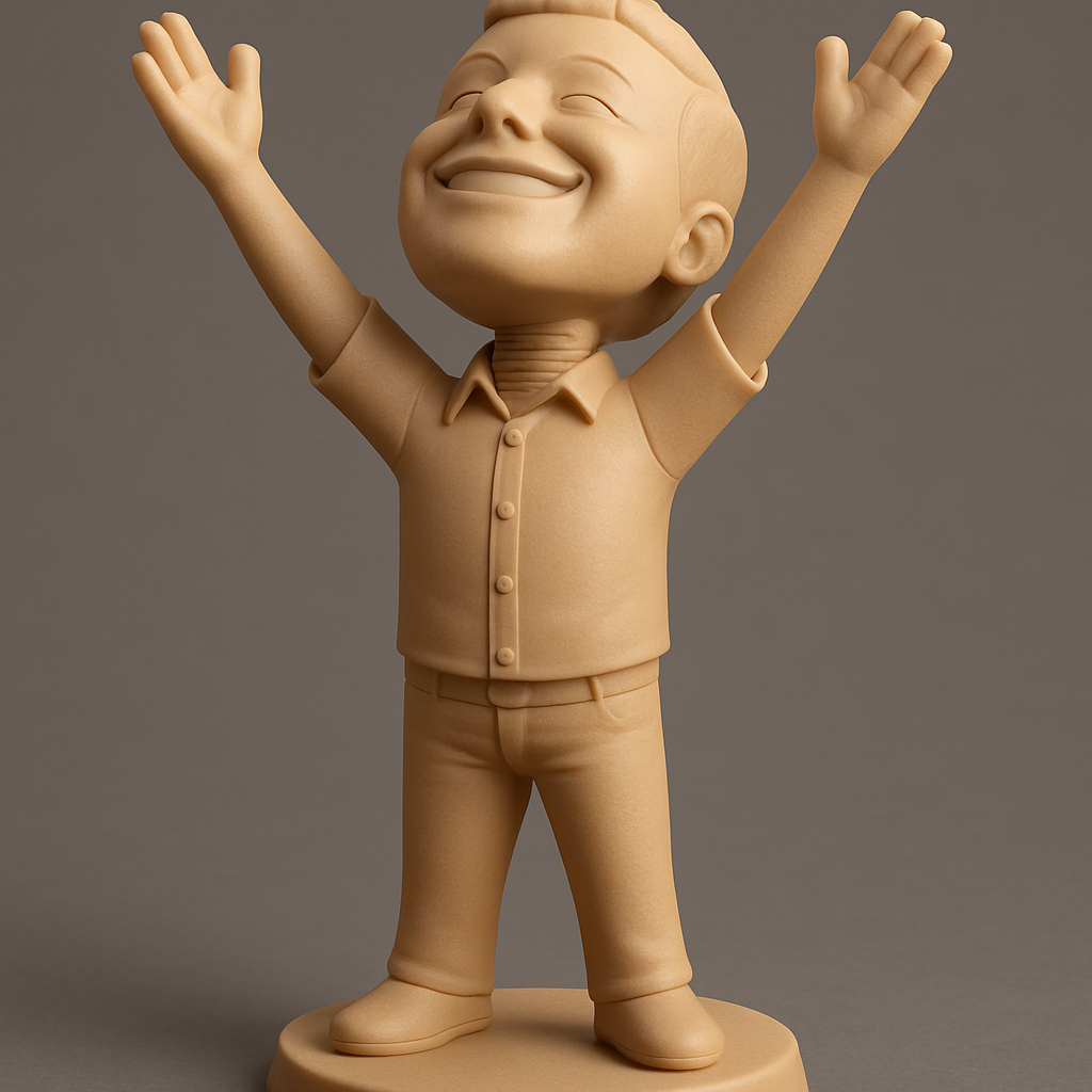 face to 3d model ai-3D portrait printing from photo_Victory & Joy: Happy Character Figurine