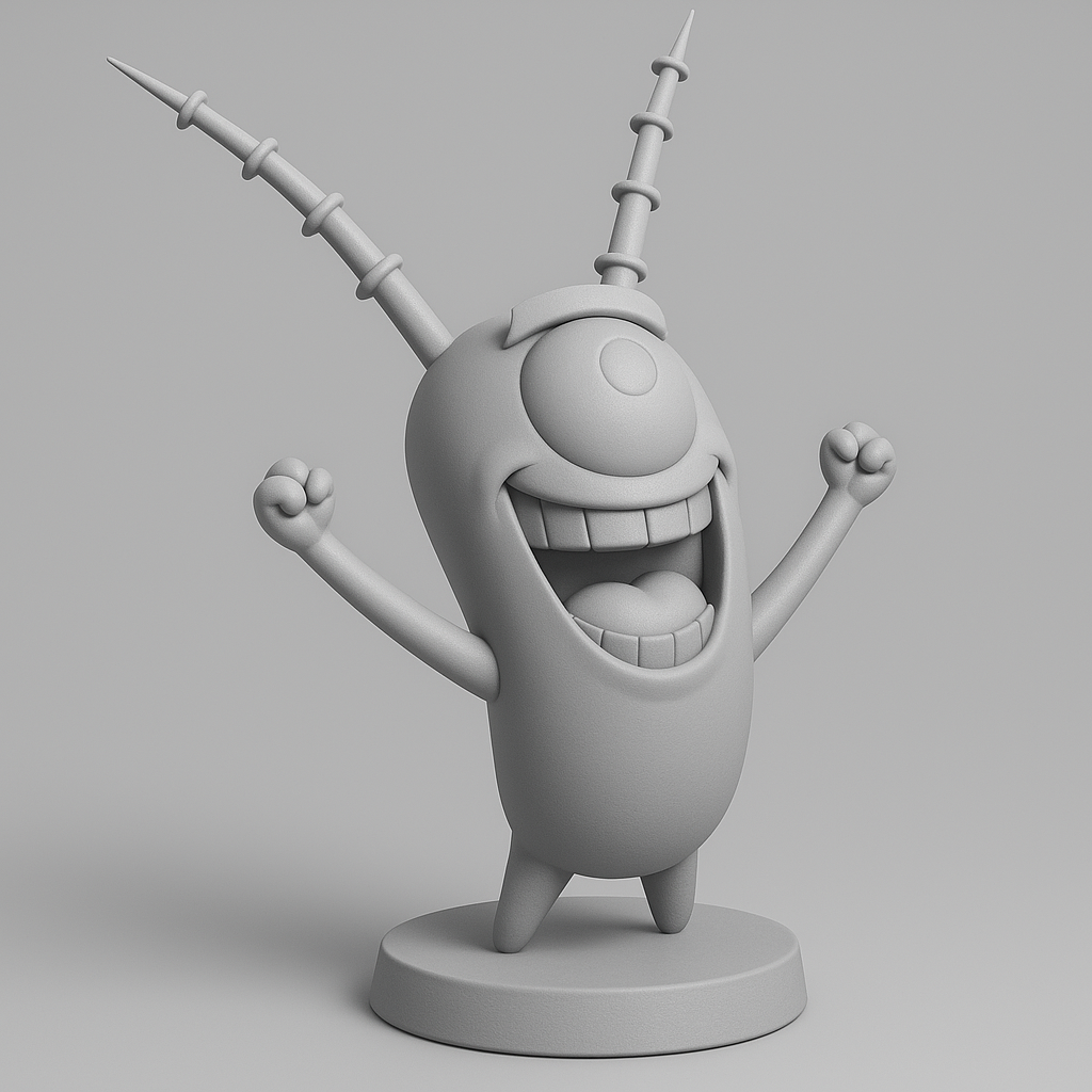 silhouette 3d printer maker-3d portrait printing_Cheerful Cartoon Character Figure