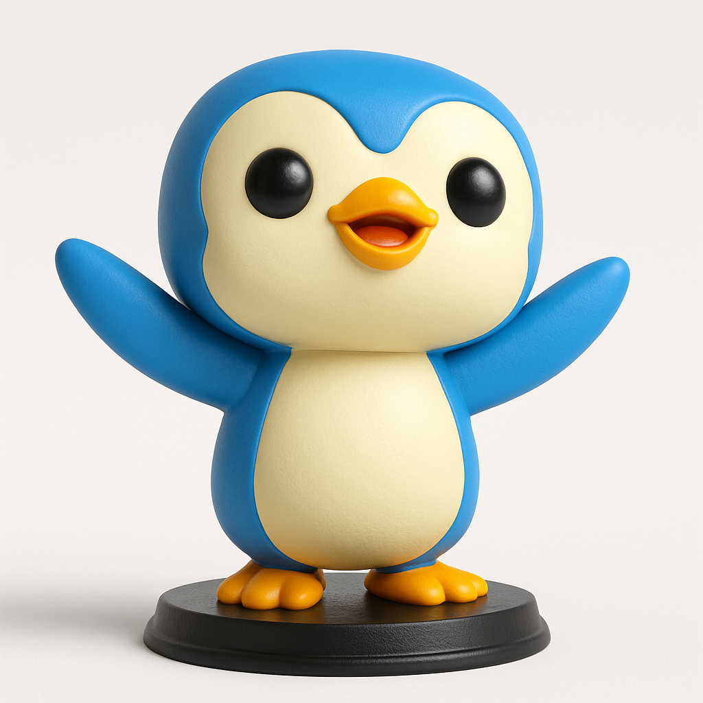 face to 3d model ai-3D portrait printing from photo_Cute Waving Penguin Pal 3D Print