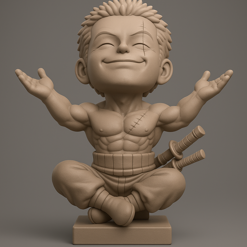 silhouette 3d printer maker-3d portrait printing_Charming Martial Arts Kid Figurine